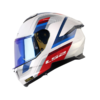 Casco Ls2 Ff808 Vintage Blanco Azul Visor Smoke Claro Iridium Azul