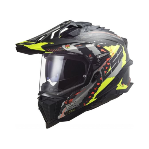 Casco Ls2 Mx-701 Extend Negro Mate Amarillo