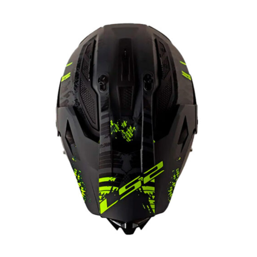 Casco Ls2 Mx-702 Crazy Negro Amarillo Visor Iridium Silver