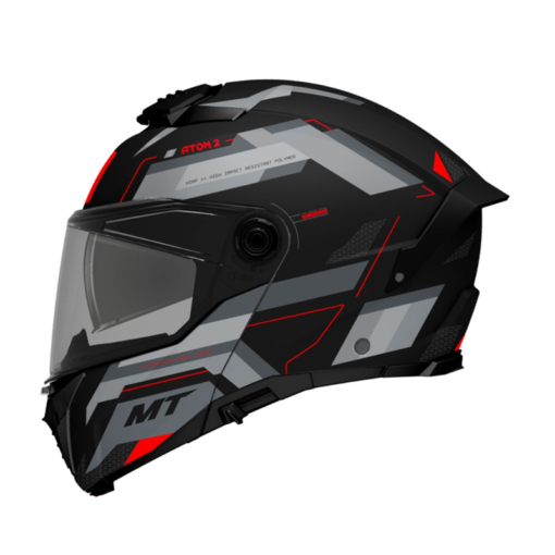 Casco Mt Atom 2 Bast Negro Mate Rojo