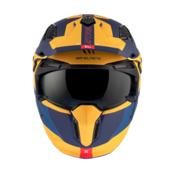 Casco Mt Streetfighter Sv S Totem Amarillo Azul Mate