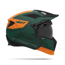 Casco Mt Streetfighter Sv S Totem Verde Naranja Mate