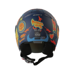 Casco Shaft 212 Mischievou Azul Oscuro Naranja Visor Smoke Claro Iridium Naranja