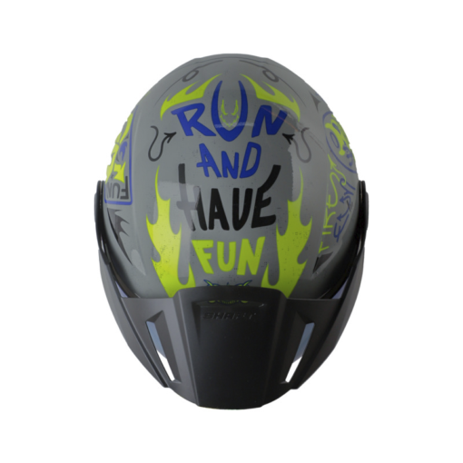 Casco Shaft 212 Mischievou Gris Amarillo Visor Smoke Claro Iridium Azul