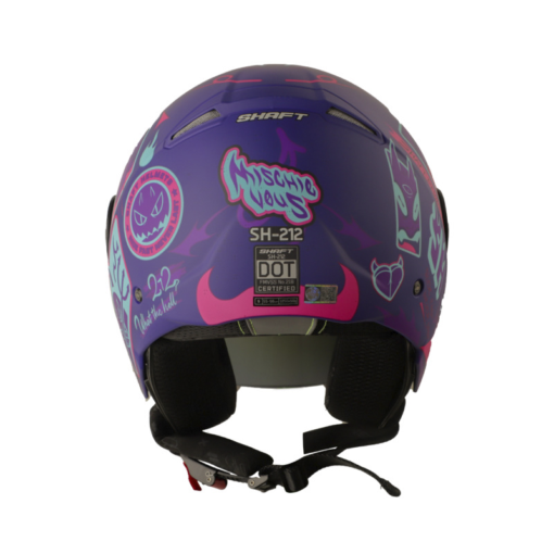 Casco Shaft 212 Mischievou Morado Fucsia Visor Smoke Claro Iridium Morado