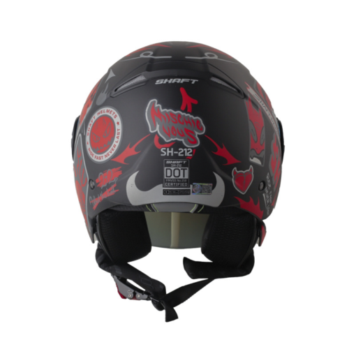 Casco Shaft 212 Mischievou Negro Rojo Visor Smoke Claro Iridium Rojo