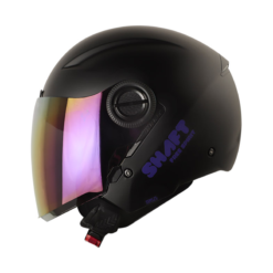 Casco Shaft 212 Solid Negro Morado Visor Smoke Claro Iridium Morado