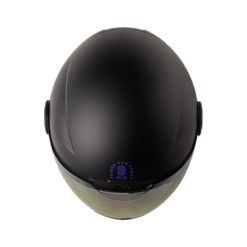 Casco Shaft 212 Solid Negro Morado Visor Smoke Claro Iridium Morado