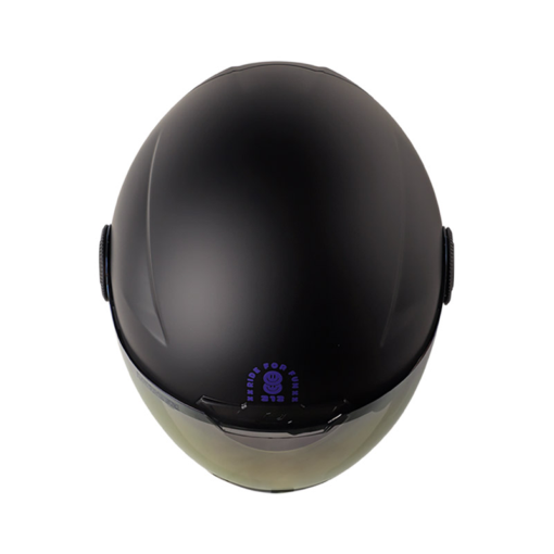 Casco Shaft 212 Solid Negro Morado Visor Smoke Claro Iridium Morado
