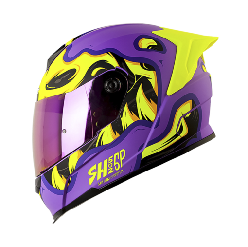 Casco Shaft 502Sp Dyskull Morado Oscuro Amarillo