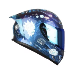 Casco Shaft 526sp Evo Rickvival Camaleon Azul Visor Iridium Azul