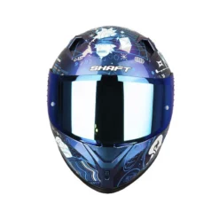 Casco Shaft 526sp Evo Rickvival Camaleon Azul Visor Iridium Azul