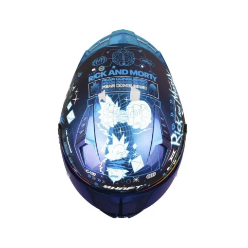 Casco Shaft 526sp Evo Rickvival Camaleon Azul Visor Iridium Azul