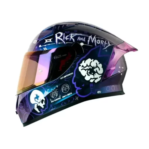 Casco Shaft 526sp Evo Rickvival Camaleon Morado Visor Iridium Morado