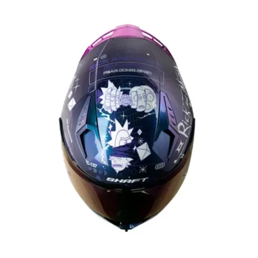 Casco Shaft 526sp Evo Rickvival Camaleon Morado Visor Iridium Morado