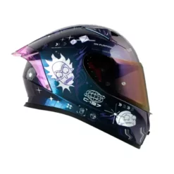 Casco Shaft 526sp Evo Rickvival Camaleon Morado Visor Iridium Morado