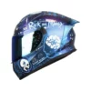 Casco Shaft 526sp Evo Rickvival Camaleon Azul Visor Iridium Azul