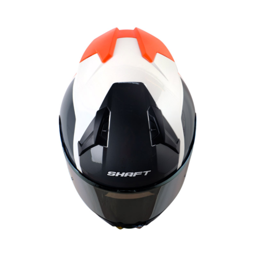 Casco Shaft 560 Evo Block Blanco Naranja Negro Visor Smoke Claro Iridium Dorado