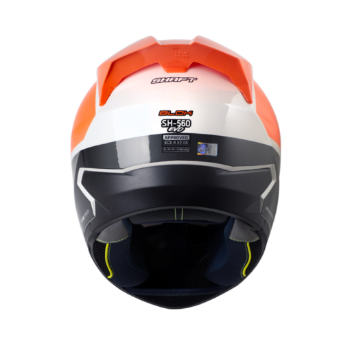 Casco Shaft 560 Evo Block Blanco Naranja Negro Visor Smoke Claro Iridium Dorado
