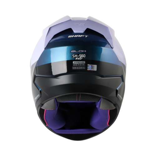 Casco Shaft 560 Evo Blok Camale Morado Claro Visor Smoke Claro Iridium Morado