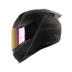 Casco Shaft 560 Evo Blok Gris Oscuro Negro Visor Smoke Claro Iridium Rojo