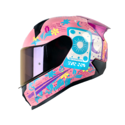 Casco Shaft 560 Evo Craft Rosado Azul Visor Smoke Claro Iridium Morado