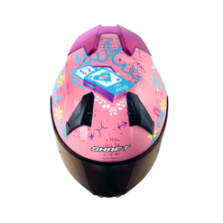 Casco Shaft 560 Evo Craft Rosado Azul Visor Smoke Claro Iridium Morado
