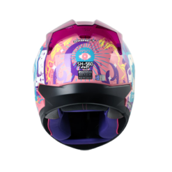 Casco Shaft 560 Evo Craft Rosado Azul Visor Smoke Claro Iridium Morado