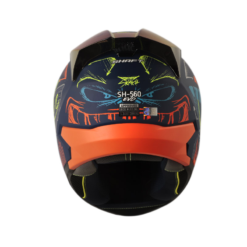Casco Shaft 560 Evo Sketch Azul Oscuro Amarillo Visor Smoke Claro Iridium Azul
