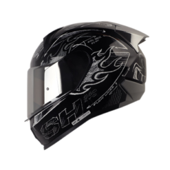 Casco Shaft 560 Evo Sketch Negro Blanco Visor Smoke Claro Iridium Silver