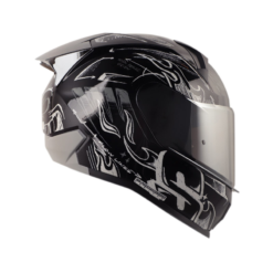 Casco Shaft 560 Evo Sketch Negro Blanco Visor Smoke Claro Iridium Silver
