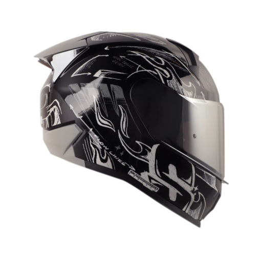 Casco Shaft 560 Evo Sketch Negro Blanco Visor Smoke Claro Iridium Silver