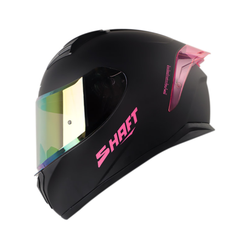 Casco Shaft 582Sp Evo Solid Negro Fucsia Visor Trial Iridium Fucsia