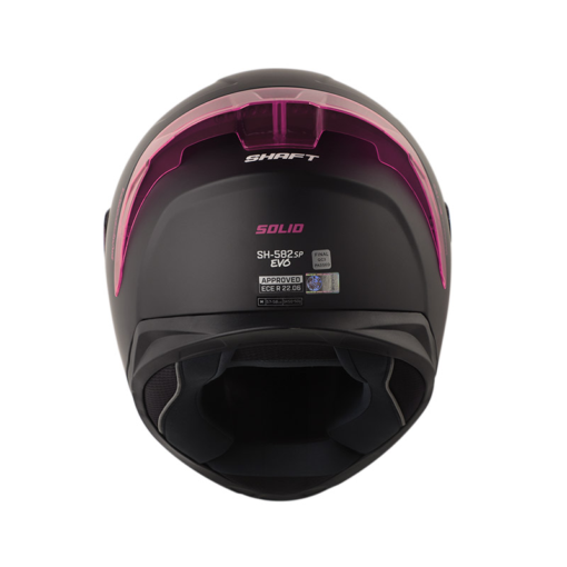 Casco Shaft 582Sp Evo Solid Negro Fucsia Visor Trial Iridium Fucsia