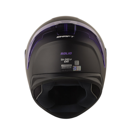 Casco Shaft 582Sp Evo Solid Negro Morado Visor Trial Iridium Morado