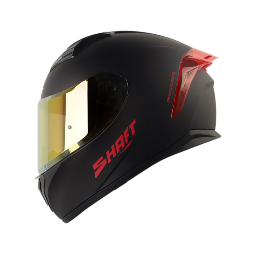 Casco Shaft 582Sp Evo Solid Negro Rojo Visor Trial Iridium Rojo