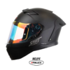 Casco Shaft Pro 606Sp Solid Negro Gris Visor Iridium Rojo