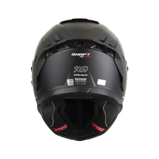 Casco Shaft Pro 606Sp Solid Negro Gris Visor Iridium Rojo