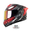 Casco Shaft Pro 610Dv Evo Scorch Gris Rojo Visor Iridium Rojo