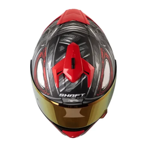 Casco Shaft Pro 610Dv Evo Scorch Gris Rojo Visor Iridium Rojo