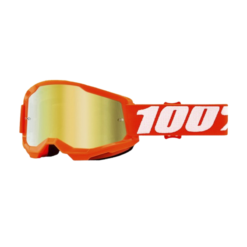 Lentes Cross 100% Strata 2 Naranja Neon Lente Dorado