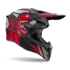 Casco Airoh Wraaap Cyber Negro Mate Gris Rojo