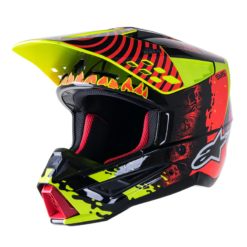 Casco Alpinestar S-M5 Slr Flar Negro Rojo Amarillo