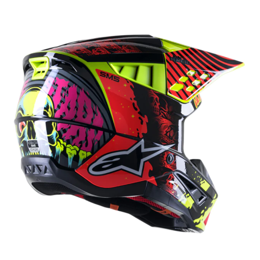 Casco Alpinestar S-M5 Slr Flar Negro Rojo Amarillo
