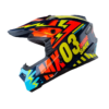 Casco Hro Mx03 Scribble Azul Naranja
