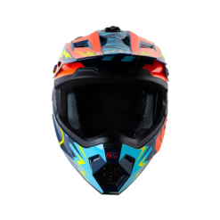 Casco Hro Mx03 Scribble Azul Naranja