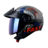 Casco Shaft 212 Rock You Gris Blanco Visor Iridium Azul