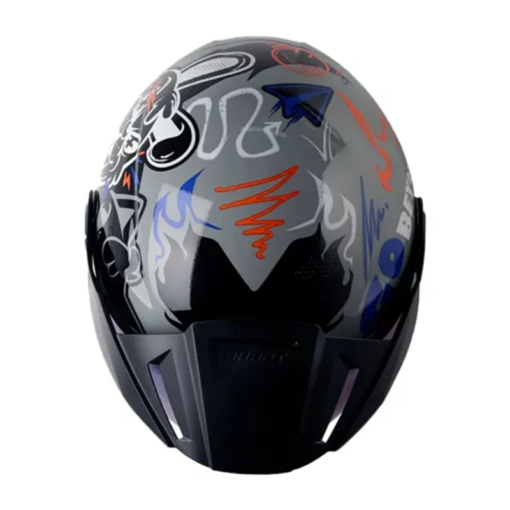 Casco Shaft 212 Rock You Gris Blanco Visor Iridium Azul