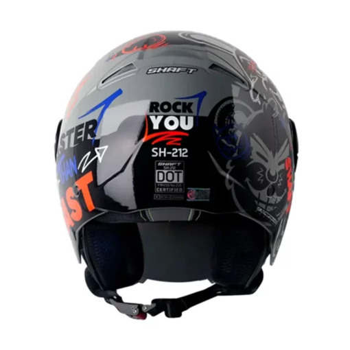 Casco Shaft 212 Rock You Gris Blanco Visor Iridium Azul