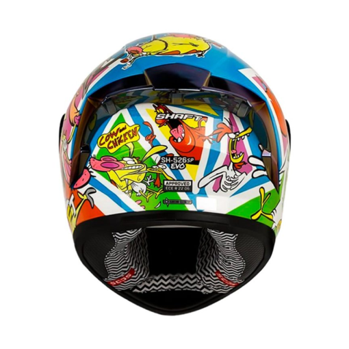 Casco Shaft 526Sp Evo Cow and Chiken Azul Full Color Visor Iridium Azul